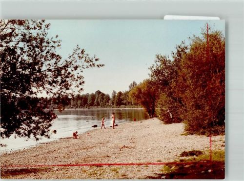 Arlaching Strand am Chiemsee Foto Original aus Archiv eines Ansichtskartenverlags Ort handschriftlich Farbstriche im Bild