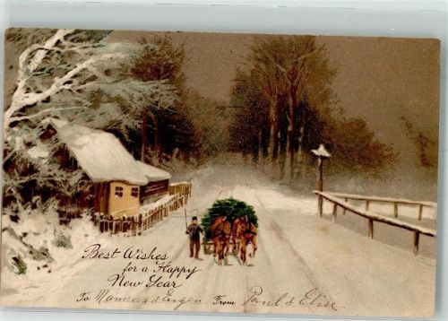 New Year Tiergespann mit Holz