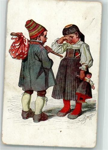 schwäbische Trachten Nr. 14 Puppen Abschied Beithan, E. 1916