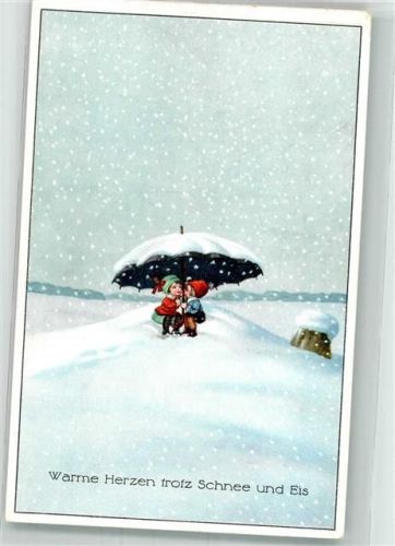 Freundschaft im Schnee Regenschirm Verlag WS + SB 9007 Wilh. Schröder Berlin