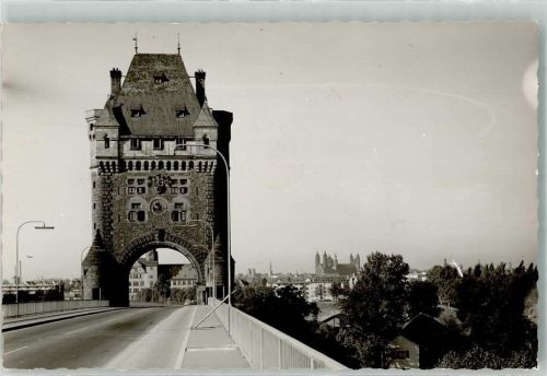 Worms Rheinbrücke Ort handschriftlich Foto Original aus Archiv eines Ansichtskartenverlags