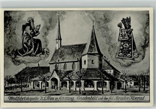 Altötting 1936 Wallfahrtskapelle unserer lieben Frau Gnadenbild und Mönch Konrad