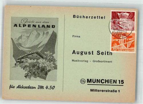 München Notenbuch Grüße aus dem Alpenland Musikverlag August Seith