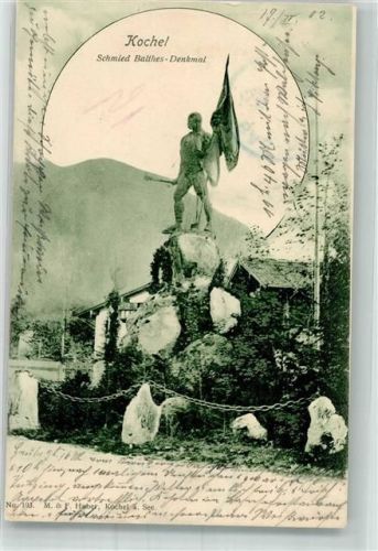 Kochel 1902 Denkmal für Schmied Balthes
