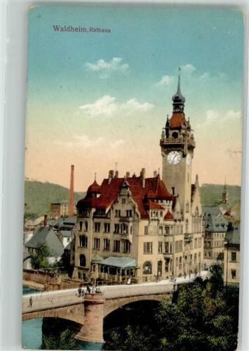 Waldheim 1914 Rathaus m. Zschopaubrücke