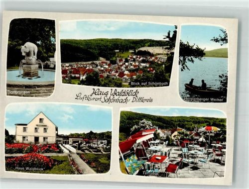 Schönbach Denkmal Dorfbrunnen Bär Pension Gasthaus Haus Waldblick