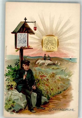 Franco Bollo Postale BAJ 4 Sonntagsruhe Philatelistische Künstler Postkarte Nr. 12 Lithographie
