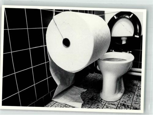 sign. van Veldhuizen, Dik WC mit erdrückender Riesenklopapierrolle