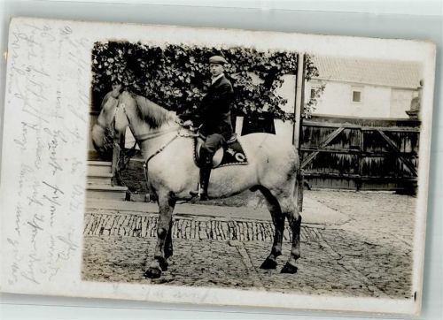 1911 Reiter auf einem Schimmel