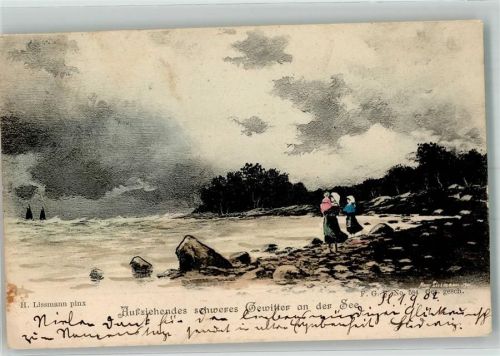 1902 sign. Lissmann H. Aufziehendes schweres Gewitter an See F.G.B. No. 584