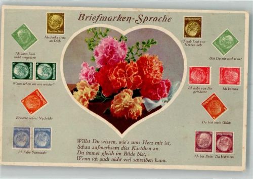 Marken Deutsches Reich mit Reichspräsident Hindenburg Nelken in einem Herzen BNK 4016