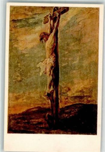 Christus am Kreuz Religion von Rembrandt Farbenlichtdruck von Max Jaffe, Wien Nr. 157 Bildkarte