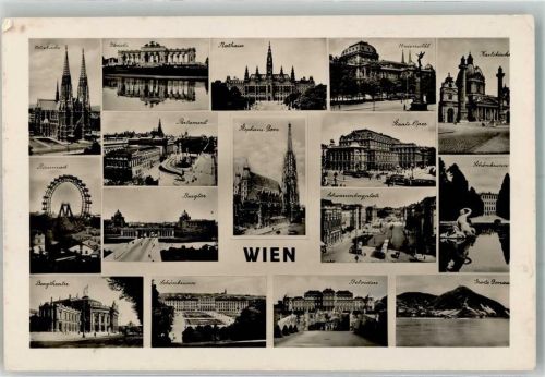 Wien 1940 Rathaus Votiv- Kirche Stephans-Dom Schloss Schönbrunn Riesenrad Feldpost WK II