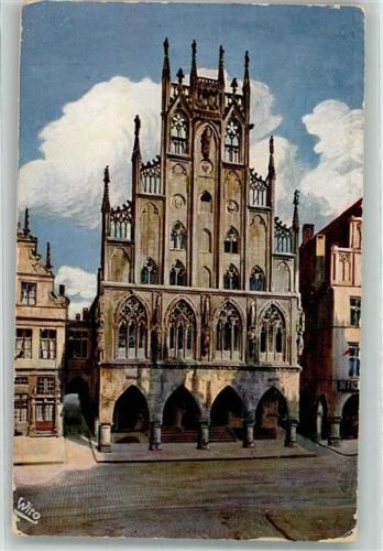 Münster 1922 sign. Wiedemann C.F. Rathaus