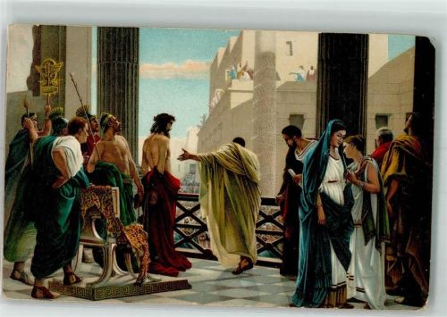 Ecce Homo Jesus Pontius Pilatus Frauen sign. Ciseri Antonio Verlag Stengel Nr.29783