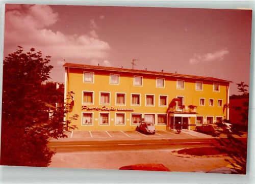 Bad Abbach Park Cafe Pension Auto Ort handschriftlich Foto Original aus Archiv eines Ansichtskartenverlags