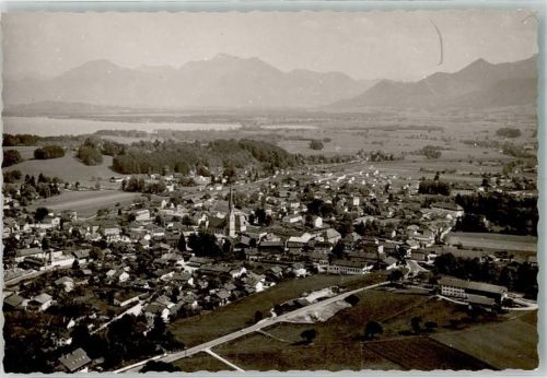 Prien 1959 Fliegeraufnahme Ort handschriftlich Foto Original aus Archiv eines Ansichtskartenverlags