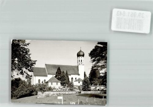 Bad Heilbrunn Kirche St. Kilian mit Friedhof Foto Original aus Archiv eines Ansichtskartenverlags Ort handschriftlich