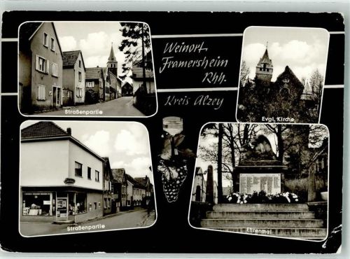 Framersheim Ev. Kirche Strassenpartie Ehrenmal