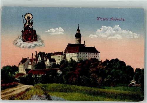 Andechs 1918 Benediktinerkloster mit Wallfahrtskirche Verlag Franz Josef Huber
