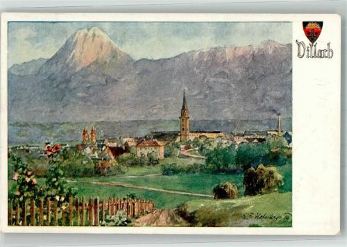 Villach-Innere Stadt 1918 sign. Hofecker E. F. Deutscher Schulverein Karte Nr. 689