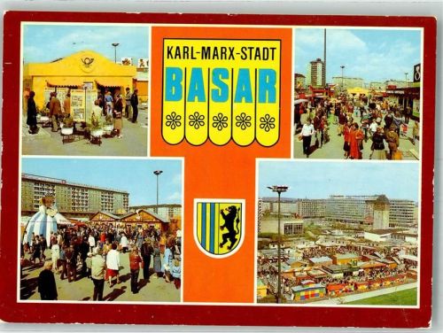 Chemnitz 1989 Marktszene Wappen