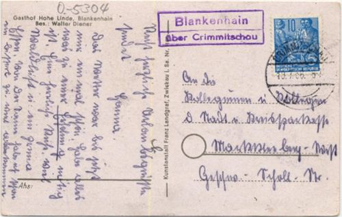 Blankenhain Landpoststempel