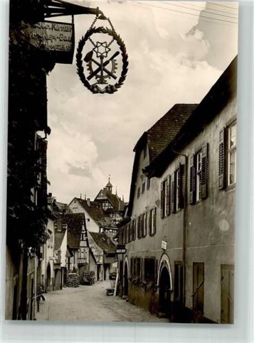 Gernsbach Amtsstraße um 1930 mit Aushänger Schlosserei Reproduktion