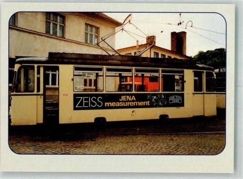 07743 O6900 Jena Foto AK Straßenbahn Werbung Zeiss