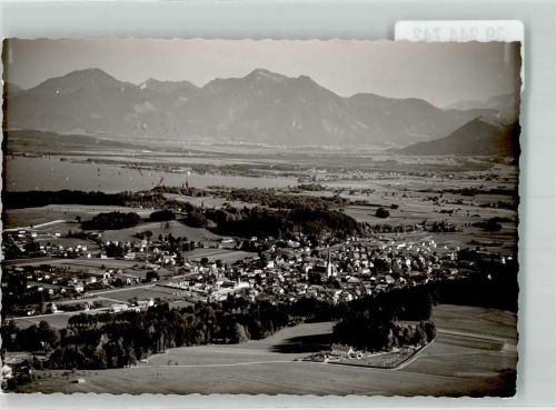 Prien 1956 Fliegeraufnahme Ort handschriftlich Foto Original aus Archiv eines Ansichtskartenverlags