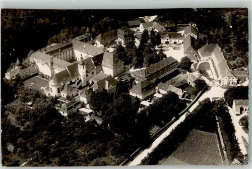 Ostritz Fliegeraufnahme vom Kloster St. Marienthal Fotograf Walter Hahn Ort handschriftlich