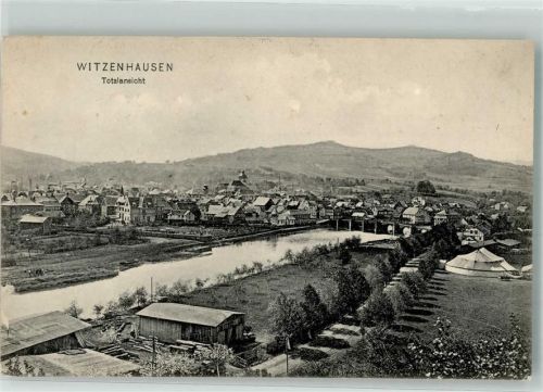 Witzenhausen 1909 mit Liebfrauenkirche Werrabrücke und Zirkuszelt