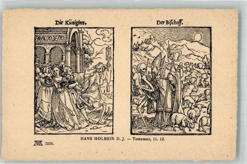 Hans Holbein : Totentanz Nr. 11 + 12 Ackermann Nr. 2239