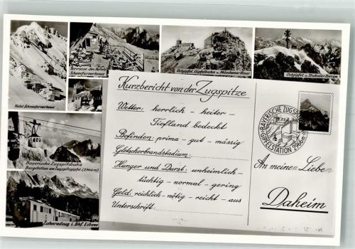 Zugspitze Hotel Schneefernerhaus Seilbahn Bergstation Zahnradbahn Münchener Haus Ostgipfel Telegrammstil