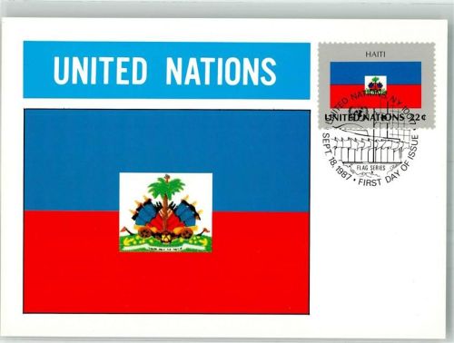 Port-au-Prince 1987 Wappen Flaggen der Nationen Briefmarke Bildseite