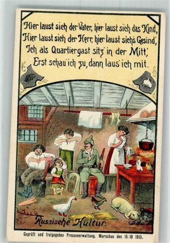 1915 Humor Läuse Russsiche Kultur WK I