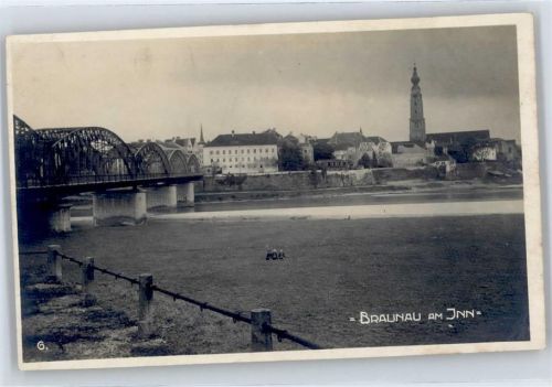 5280 Braunau am Inn - Teilansicht, Flusspartie, Brückenpartie