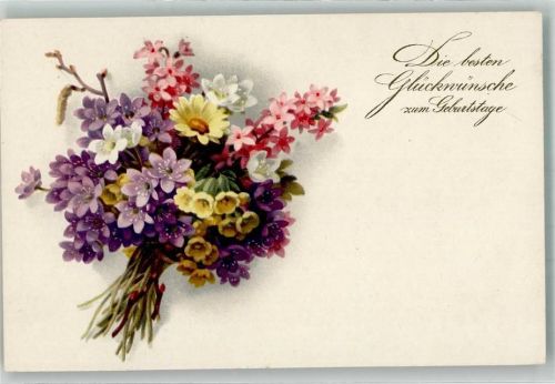 1918 Geburtstag Glückwunsch Serie 2335 Blumen