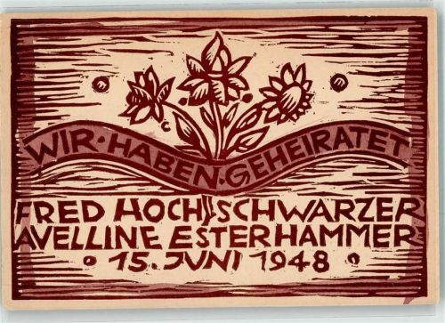 Bekanntgabe: Wir haben geheiratet 1948