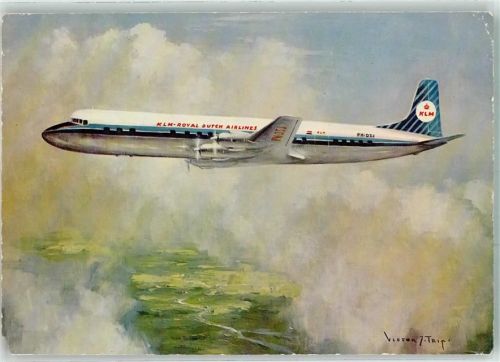Douglas DC-7C der KLM Royal Dutch Airlines im Flug Künstlerkarte