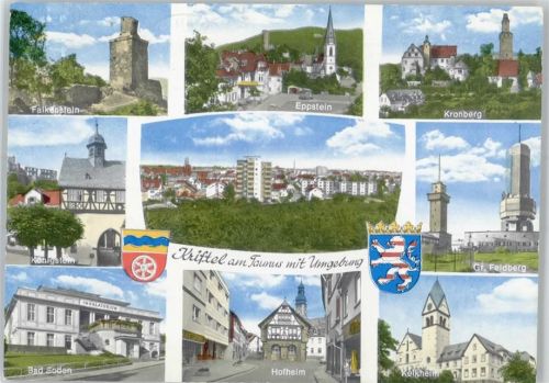 Kriftel Falkenstein, Eppstein, Kronberg, Königstein, Großer Feldberg, Bad Soden, Hofheim, Kelkheim, Wappen