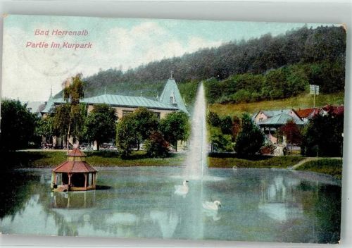 Bad Herrenalb 1907 Partie im Kurpark Schwäne