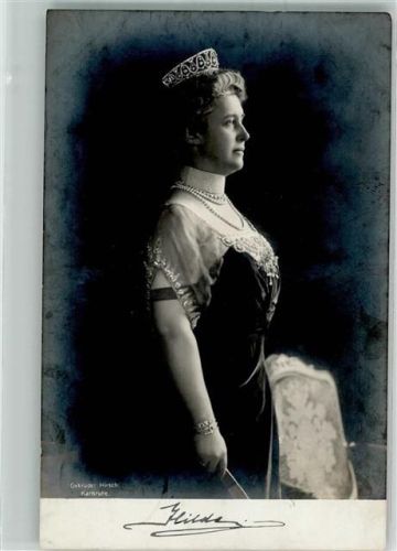 Hilda von Baden mit Krone Autogramm