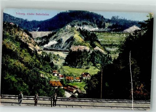 Triberg 1915 Bahnpost Konstanz Zug 8079Eisenbahn 3fach Bahnlinien