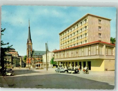Chemnitz 1964 Theaterplatz Auto Kirche