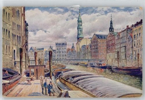 Hamburg Reimersbrücke, Elbe, katharinenkirche