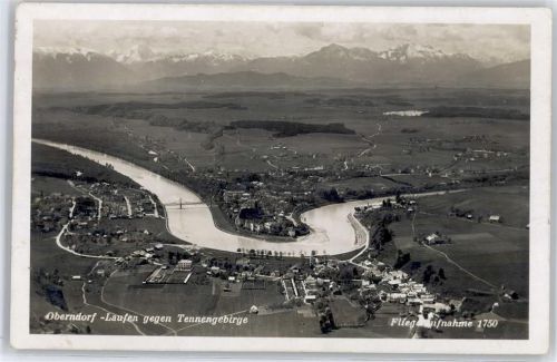 83410 W8229 Laufen , Salzach Gebrauchsspuren Fliegeraufnahme, Tennengebirge, Oberndorf