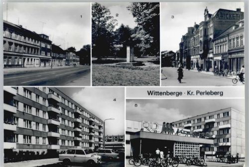 Wittenberge Perleberger Straße, Kapp Putsch Denkmal, Bahnhofstraße, HO Kaufhalle