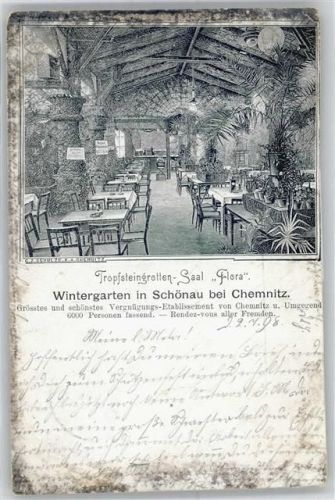Schönau Tropfsteingrotten-Saal Flora, Vergnügungs-Etablissement Wintergarten