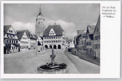 Weil der Stadt Marktplatz, Keplerdenkmal, Rathaus, Brunnen